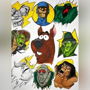 Cartoon villains art print